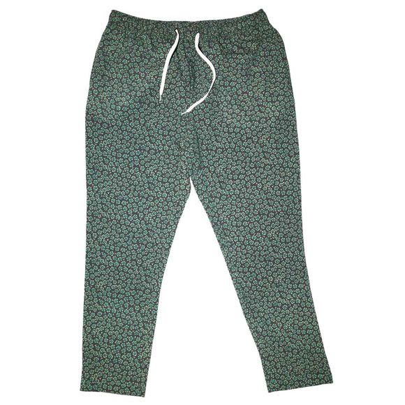 Mens Pants Joggers Green Purple Floral Drawstring Loose Harem Casual Beach Large